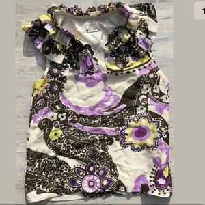 KATE SPADE DUSTY PURPLE  ROSE FLORAL BLOUSE